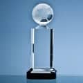 28cm Mounted Optical Crystal Football Column Award