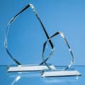 18.5cm x 15mm Clear Glass Facetted Ice Peak Award