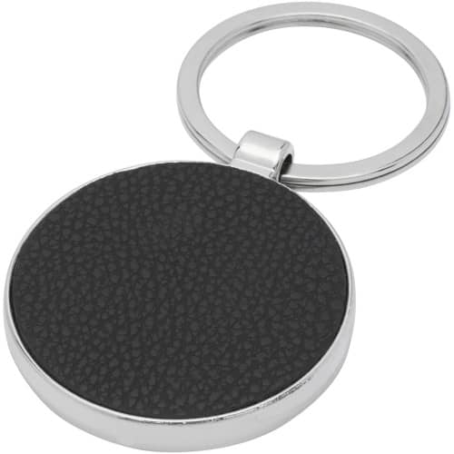 Paolo laserable PU leather round keychain