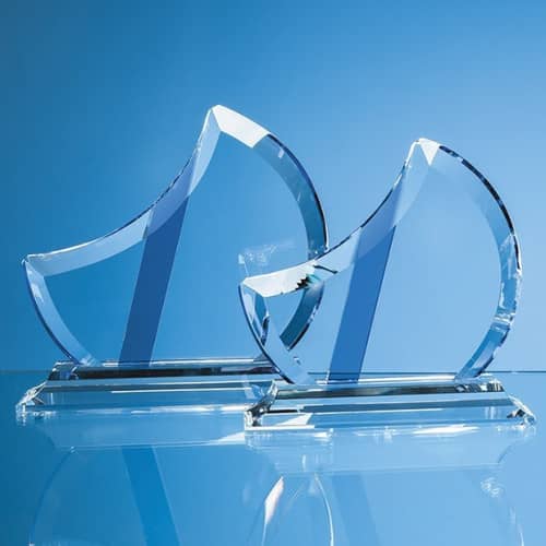 20.5cm Optical Crystal Eclipse Award with Sapphire Blue Flash