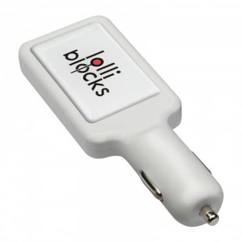 USB car charger adapter LOLLIBLOCKS-CAR CHARGER WHITE