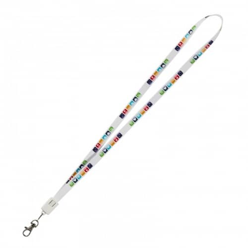 Lanyard with USB-charging cable function SARATOV WHITE