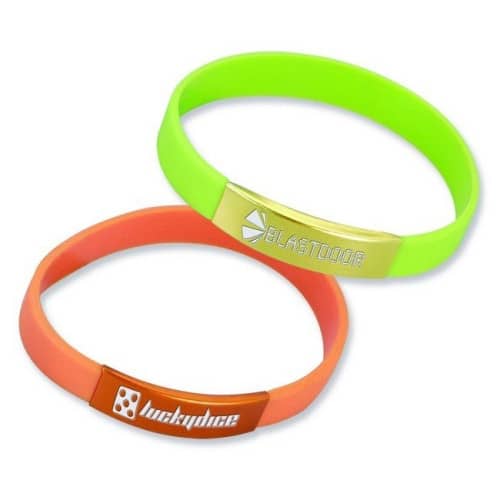 Silicone Wristband with Aluminium Patch