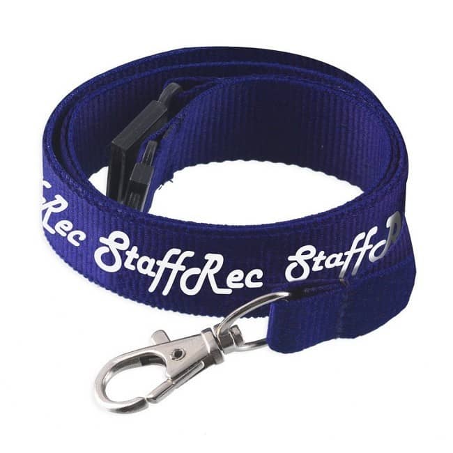 Flat Polyester Lanyard (10 x 900mm) (1 col print to 1 Side)