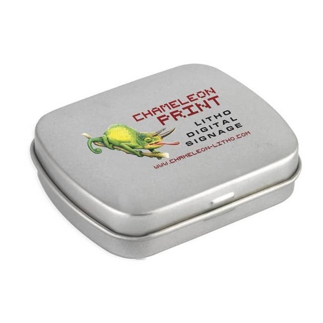 Mini Hinge Tin with Jelly Beans (Full Colour) - Silver Tin Only (30 Grams)