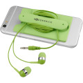 Wired earbuds and silicone phone wallet