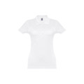 THC EVE WH. Short-sleeved fitted polo for women in 100% cotton