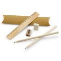 RHOMBUS. School writing set: ruler, pencil, eraser and sharpener