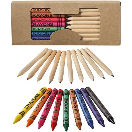 Lucky 19-piece coloured pencil and crayon set