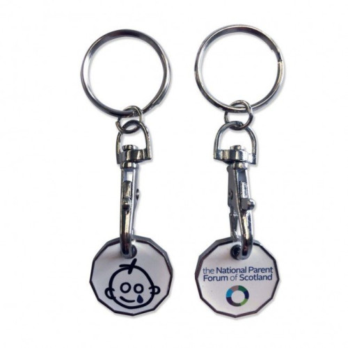 Trolley Coin Keyring - Printed - 2 Sides