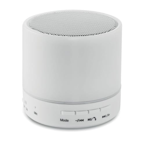 ROUND WHITE Round wireless speaker LED
