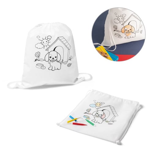 DRAWS. Children's drawstring bag for colouring