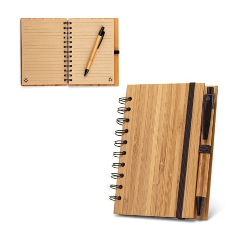 DICKENS A5. Spiral Notebook in Bamboo with Recycled Paper