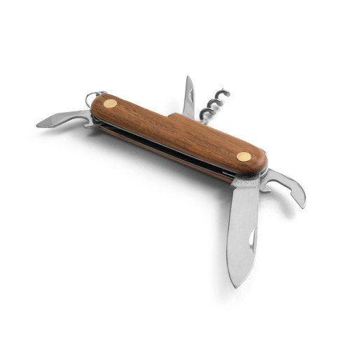 BELPIANO. Multifunction pocket knife in stainless steel and wood