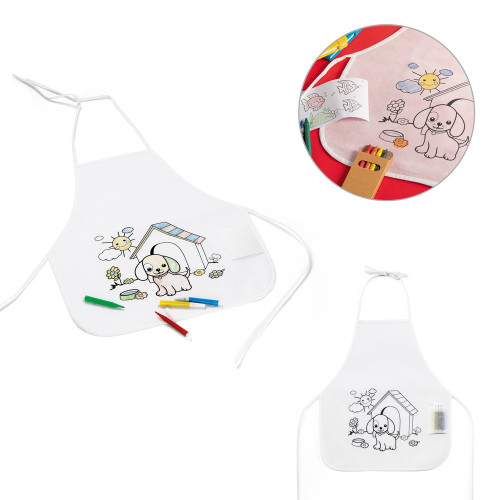 NILO. Children's apron for colouring in non-woven (80 g/m²)