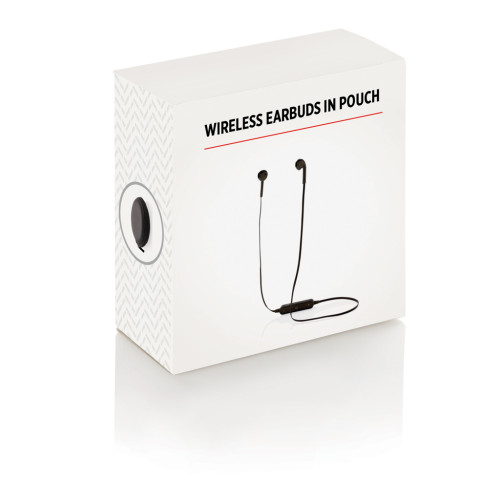 Wireless earbuds in pouch
